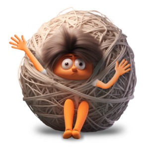 All Tied Up Idiom Illustration PowerPoint clipart graphic preview.