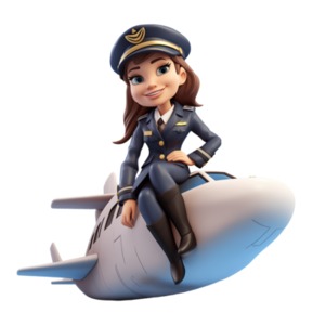 Pilot Sitting on Airplane PowerPoint clipart graphic preview.