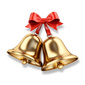 Christmas Bells Illustration PowerPoint clipart graphic preview.