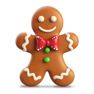 Gingerbread Cookie Illustration PowerPoint clipart graphic preview.