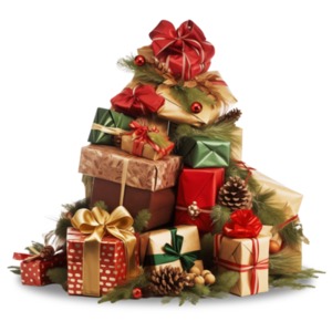 Pile of Presents Illustration PowerPoint clipart graphic preview.