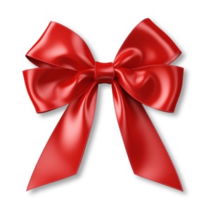 Red Ribbon with Bow Illustration PowerPoint clipart graphic preview.