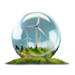 Green Energy Bubble Illustration PowerPoint clipart graphic preview.