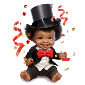 Baby New Year Illustration PowerPoint clipart graphic preview.