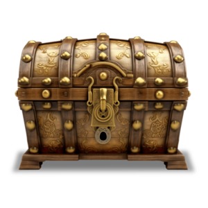 Treasure Chest Locked Up Illustration PowerPoint clipart graphic preview.