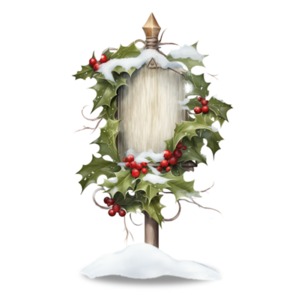 Holiday Sign Illustration PowerPoint clipart graphic preview.