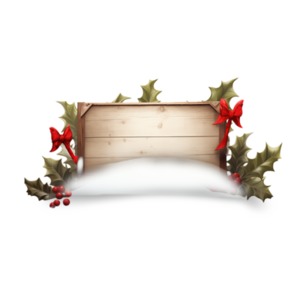 Blank Christmas Sign in Snow PowerPoint clipart graphic preview.