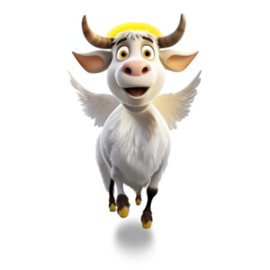 Holy Cow Cartoon PowerPoint clipart graphic preview.