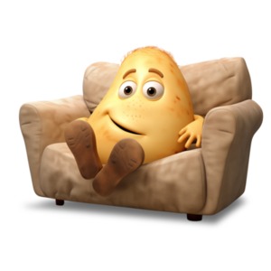 Couch Potato Illustration PowerPoint clipart graphic preview.