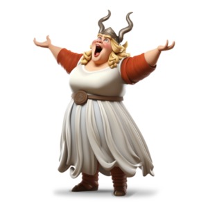 Opera Woman Singing PowerPoint clipart graphic preview.
