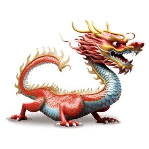 Chinese Dragon  Illustration PowerPoint clipart graphic preview.