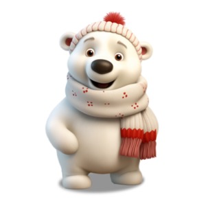 Winter Polar Bear PowerPoint clipart graphic preview.