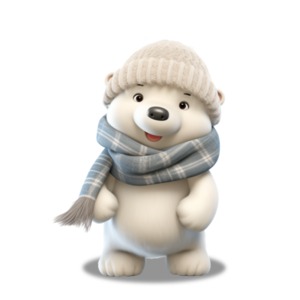 Cute Polar Bear PowerPoint clipart graphic preview.