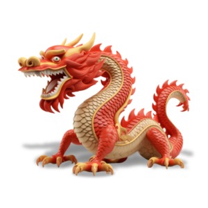 Chinese Fire Dragon PowerPoint clipart graphic preview.