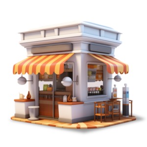 A Small Market Store Shop PowerPoint clipart graphic preview.