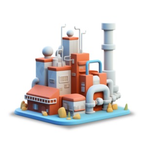 Industrial Factory Icon PowerPoint clipart graphic preview.