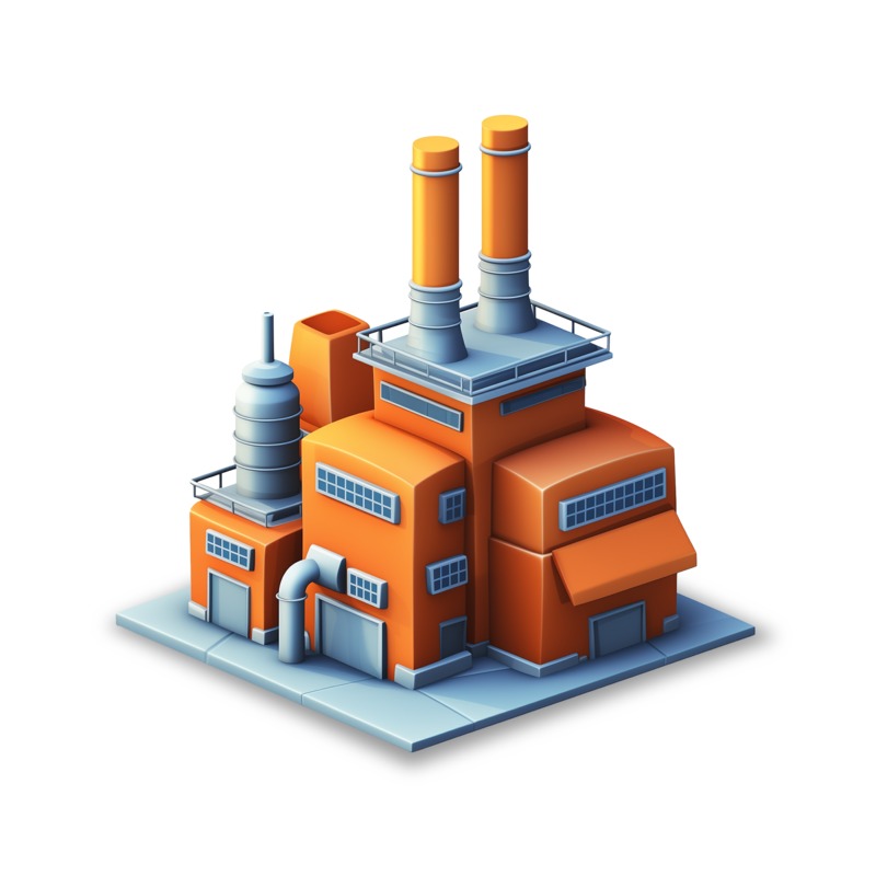 High-resolution clipart illustration of Cartoon Factory Design Element, designed for creative multimedia presentations, dynamic visual storytelling, and professional content design.