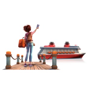 Idiom: "Missing the Boat" PowerPoint clipart graphic preview.