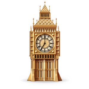 Golden Big Ben Landmark  Image PowerPoint clipart graphic preview.