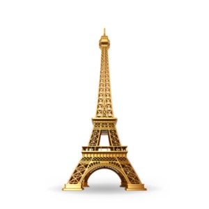 Golden Eiffel Tower Landmark  Image PowerPoint clipart graphic preview.