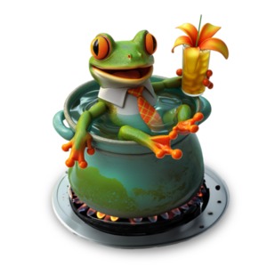 Boiled Frog Business Metaphor PowerPoint clipart graphic preview.