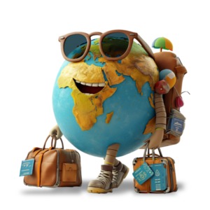 World Traveler Earth PowerPoint clipart graphic preview.