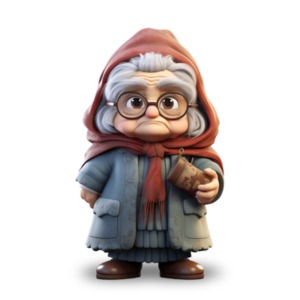 Cute Old Grandmother PowerPoint clipart graphic preview.
