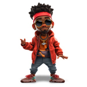 Stylish Rapper  Character PowerPoint clipart graphic preview.