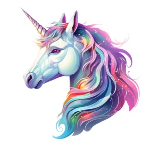 Colorful Unicorn PowerPoint clipart graphic preview.