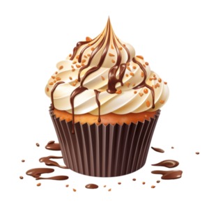 Vanilla Cupcake PowerPoint clipart graphic preview.
