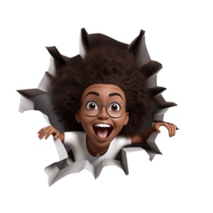 Woman Breaking Wall  PNG PowerPoint clipart graphic preview.