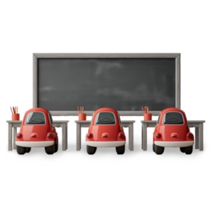 Driving School PowerPoint clipart graphic preview.