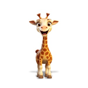 Happy Baby Giraffe PowerPoint clipart graphic preview.
