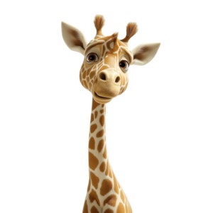 Cartoon Giraffe Bust PowerPoint clipart graphic preview.