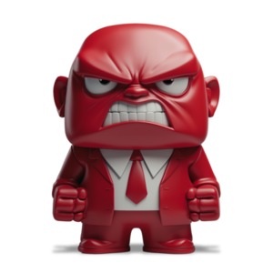 Emotional Red Angry Man PowerPoint clipart graphic preview.