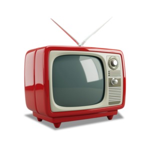 Red Accent - Retro Television PowerPoint clipart graphic preview.