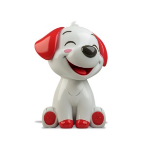 Red Accent - Cartoon Dog PowerPoint clipart graphic preview.