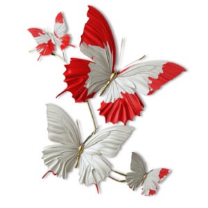 Red and White Butterflies  Element PowerPoint clipart graphic preview.