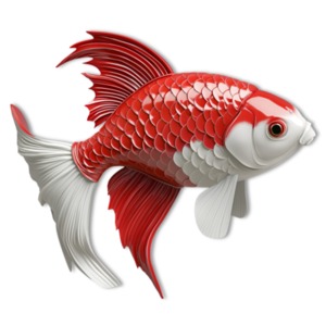 Red Accent - Fish PowerPoint clipart graphic preview.