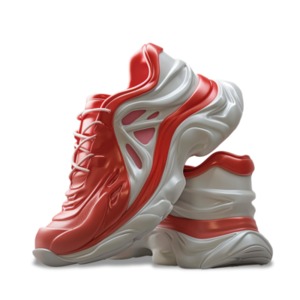Sneaker Shoes with Red Accents PowerPoint clipart graphic preview.