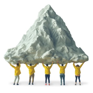 We Can Move Mountains Idiom PowerPoint clipart graphic preview.