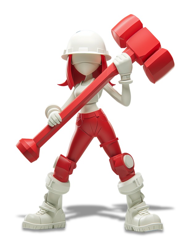 High-resolution clipart illustration of Futuristic Industrial Cyber Worker Clipart, designed for digital transformation strategies, enterprise software training, and advanced information technology frameworks.