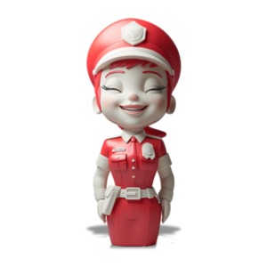 Stylized Red Accent Policewoman PowerPoint clipart graphic preview.