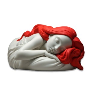 Sleepy Woman Resting PowerPoint clipart graphic preview.