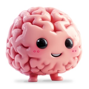 Cute Brain Emoji PowerPoint clipart graphic preview.