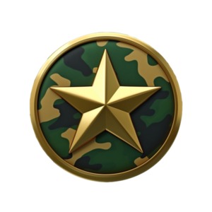 Gold Military Star  Icon PowerPoint clipart graphic preview.