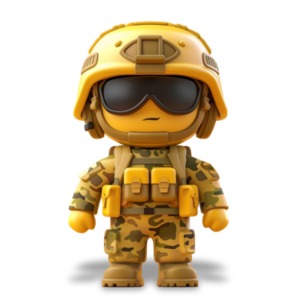 Emoji Soldier PowerPoint clipart graphic preview.