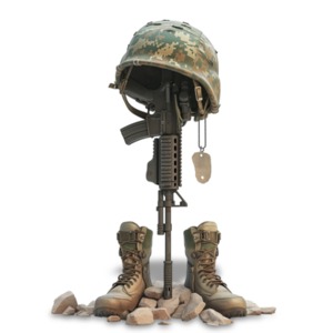 Fallen Soldier Memorial PowerPoint clipart graphic preview.