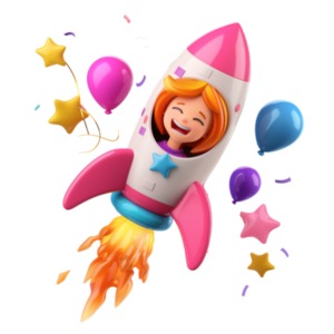 Promotion Party Rocket PowerPoint clipart graphic preview.