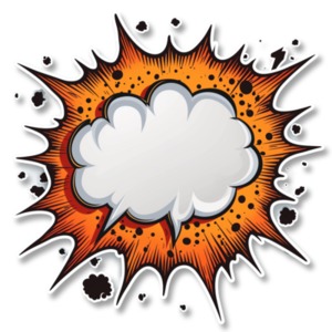 Comic Speech Bubble Explosion PowerPoint clipart graphic preview.